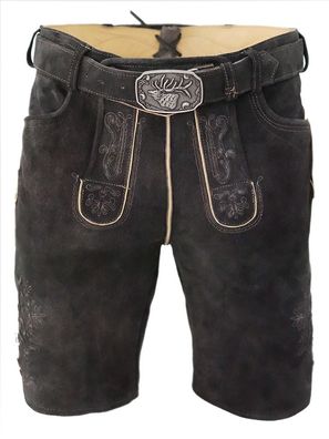 Lederhose Kronplatz nero stein