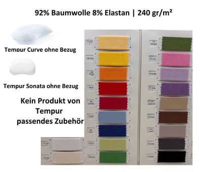 Kissenbezug für Tempur Curve Sonata S / M Reißverschluss Baumvolle Elastan