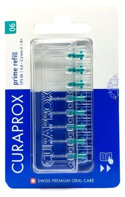 1 x 8er Curaprox Interdentalbürsten prime CPS 06 grün ( dunkel grün) refill
