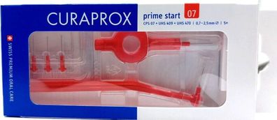 Curaprox Prime Plus Starter Set - 5x CPS 07 rot Interdentalbürsten 2 Halter