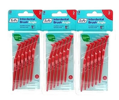 3x TePe Angle Interdentalbürsten in rot 0,5 mm 3x6 Stück