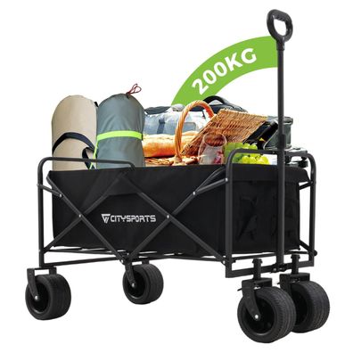 Bollerwagen Klappbarer All Terrain 150/200kg faltbar Handwagen für Camping