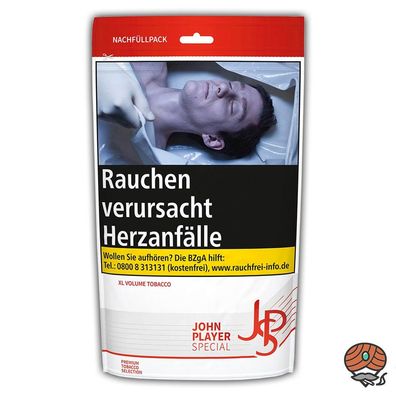 JPS John Player Special Red/Rot Zip Bag Volumentabak à 94g Stopftabak