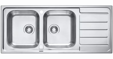 Küchenspüle 116x50cm Edelstahl Einbauspüle Line maxim 100 Schrank 80cm