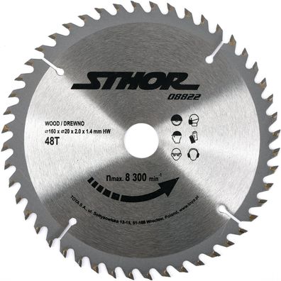 Hartmetall-Kreissägeblatt 160 mm, 48 Zähne, 20 mm Bohrung