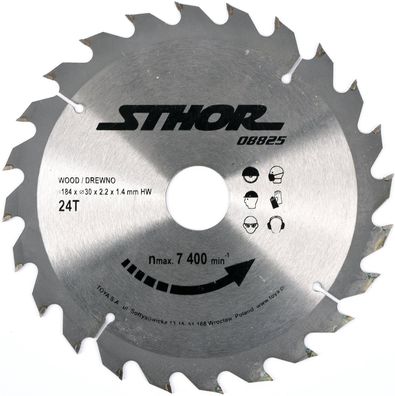 Hartmetall-Kreissägeblatt 184 mm, 24 Zähne, 30 mm Bohrung