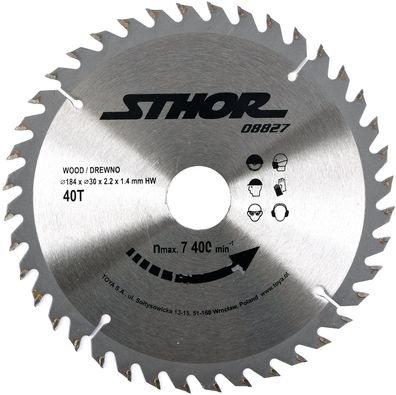 Hartmetall-Kreissägeblatt 184 mm, 40 Zähne, 30 mm Bohrung