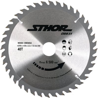 Hartmetall-Kreissägeblatt 210 mm, 40 Zähne, 30 mm Bohrung