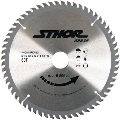 Hartmetall-Kreissägeblatt 210 mm, 60 Zähne, 30 mm Bohrung