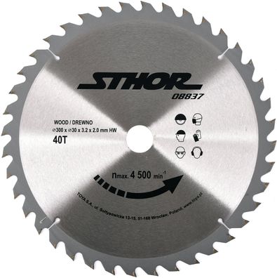 Hartmetall Sägeblatt Ø300 mm, 40 Zähne, Bohrung 30 mm