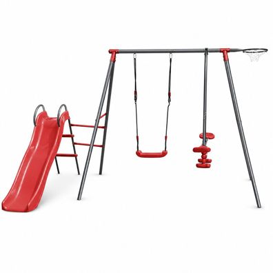 Spielplatz aus Metall für Kinder |Schaukel, Rutsche, Basketball #4541