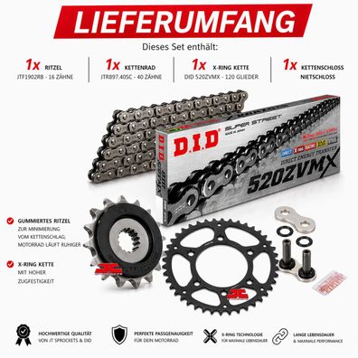 Kettensatz Kettenrad Ritzel 16x40 passt an Ktm LC4 690 Duke Supermoto
