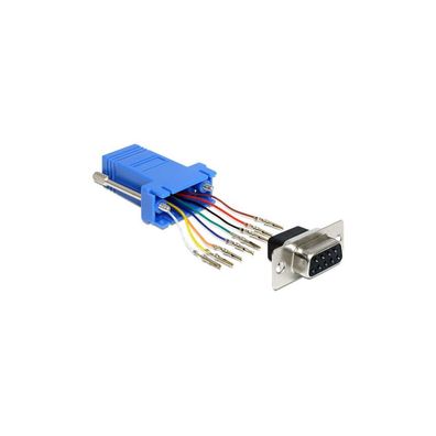 DELOCK Adapter D-Sub9 -> RJ45 Bu/Bu Montagesatz