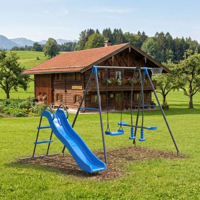 Kinderspielplatz aus Metall |Schaukel, Rutsche, Basketball #4542