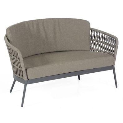 Sonnenpartner Advokat Loungesofa Relaxsofa Gartensofa Aluminium mit Polyrope grau