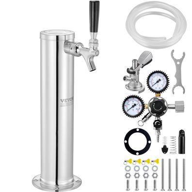 VEVOR Bierturm-Kit Einzelzapfhahn Edelstahl Zapfanlage W21.8 Regler
