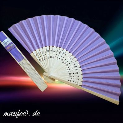 3 Stück Bambus-Fächer, Pastellviolett, 21 × 37 cm, Accessoire für heiße Tage 14088