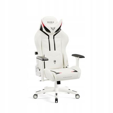 Diablo X-Ray Gaming Stuhl Bürostuhl Schreibtischstuhl Weiß-schwarz, Größe Normal