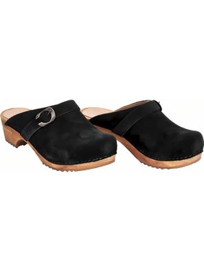 Sanita Damen Offener Clog Wood-Hedi Open Black