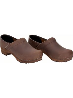 Sanita Damen Offener Clog Wood-Julie Closed Antique Brown