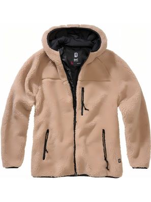Brandit Women Jacke Ladies Teddyfleecejacket hood Camel