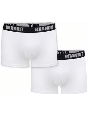 Brandit Boxershorts Logo 2er Pack in White+White
