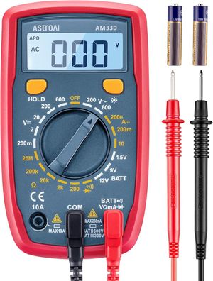 Digital Multimeter mit Ohm Volt Ampere Spannung Tester Messung von AC/DC Spannung,