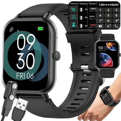 Smartwatch Uhr Gummiarmband Bluetooth schwarz