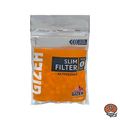 Gizeh Slim Filter 6mm mit Aktivkohle, Packung à 120 Stück