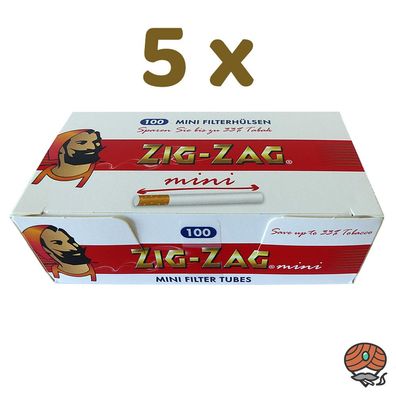 Zig-Zag Mini Filterhülsen 5 x 100 Hülsen / 500 Hülsen / Zigarettenhülsen