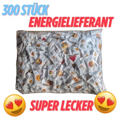 300 Traubenzucker Bonbons einzeln verpackt Emoji Motiv Grosspackung