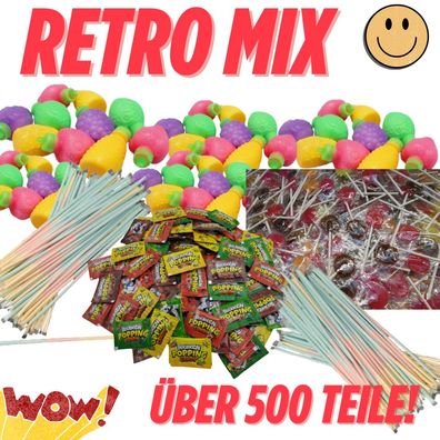 500 Teile Retro Süßwaren Mix Lutscher Brausepulver