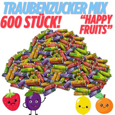 600 Traubenzucker Röllchen Frucht Mix Großpackung einzeln verpackt dextrose