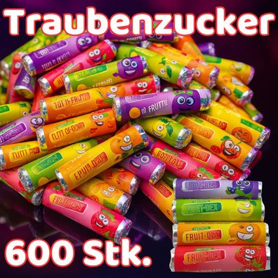 600 Traubenzucker Röllchen Dextrose Fruchtmix einzeln verpackt Großpackung