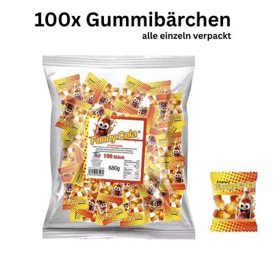 100 Funny Cola Gummibärchen Fruchtgummi Einzelverpackt Tise