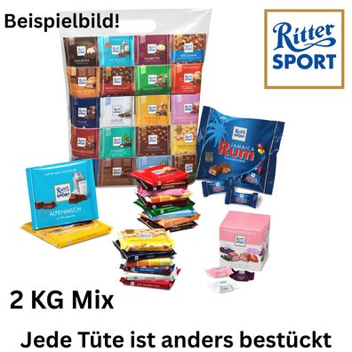 2 KG Schokoladenmix Ritter Sport Großpackung
