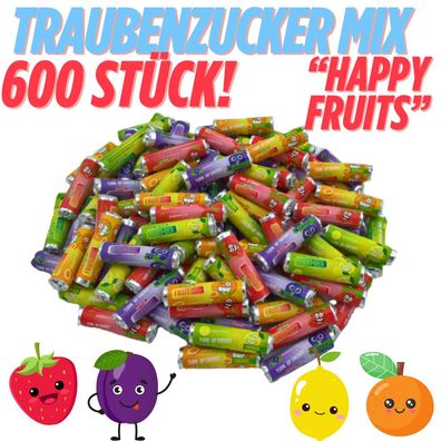 600 Stück Traubenzucker Mix Dextrose Röllchen einzeln verpackt