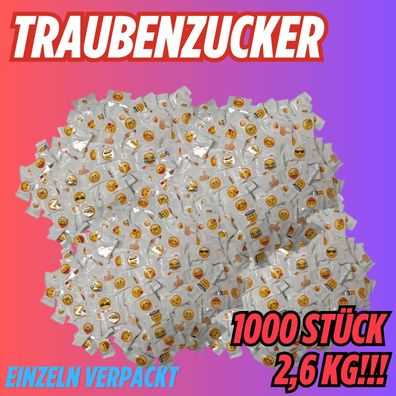 1000 Traubenzucker Bonbons Emoji Großpackung