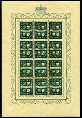 Liechtenstein BLOCK Kleinbogen Nr 183KB-185KB ungebraucht X6A8B82
