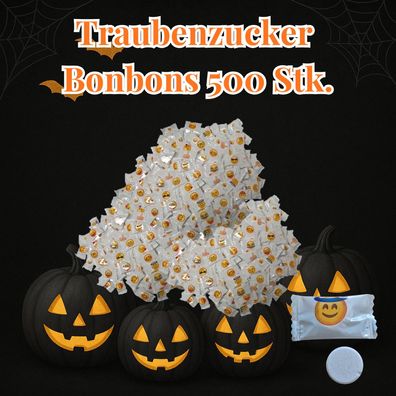 500 Traubenzucker Bonbons Emoji Drops Großpackung