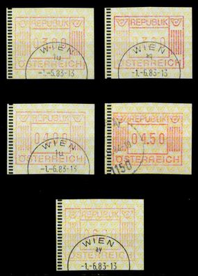 Österreich Automatenmarken Nr ATM 1-3S-ATM 1-6S X6DA996