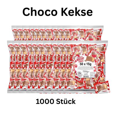 1000 Stück Biscuit Choco Kekse einzeln verpackt Mega Pack 15kg B2B