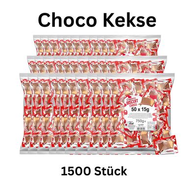 1500 Stück Choco Kekse einzeln verpackt Großpackung 22,5kg B2B