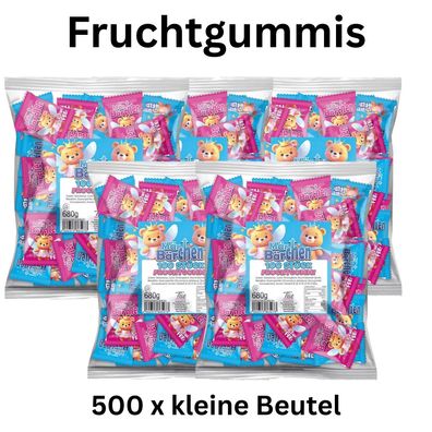 500 Fruchtgummi Mini Beutel einzeln verpackt Großpackung Vorrat B2B Snack