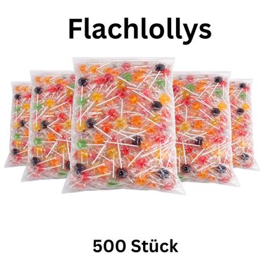 500 Flachlollys einzeln verpackt Lutscher Großpackung