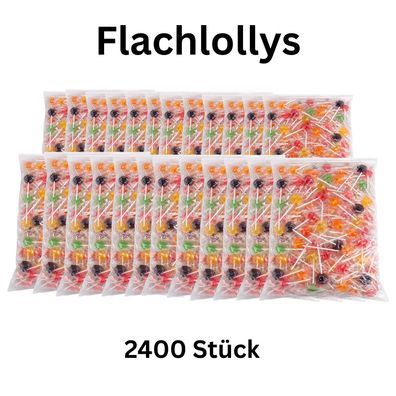 2400x Flachlollys einzeln verpackt Lutscher Grossmenge Suesswaren Vorrat