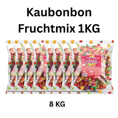 8 kg Kaubonbon Fruchtmix einzeln verpackt Großpackung