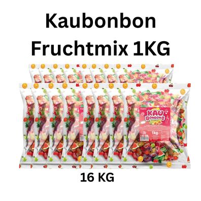 16 kg Kaubonbon Fruchtmix einzeln verpackt Bonbons Großpackung