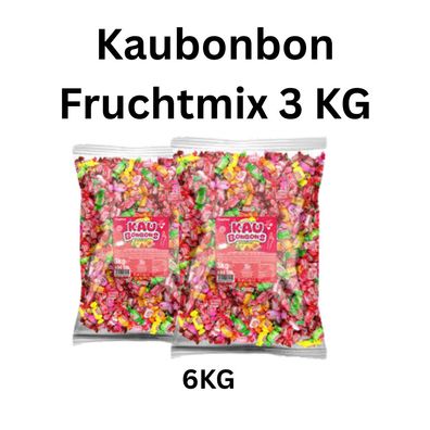 6 kg Kaubonbon Fruchtmix einzeln verpackt Bonbons Großpackung hygienisch B2B