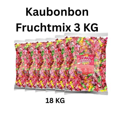 18kg Kaubonbon Fruchtmix einzeln verpackt Bonbons Mega Großpackung